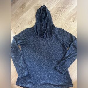 Columbia Dark Blue Gray Heathered Hooded Thermal Long Sleeve